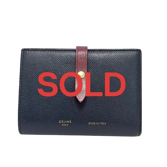 CELINE Strap Medium Multifunction Navy Bordeaux Leather - 176-072125 - Picture 1 of 5